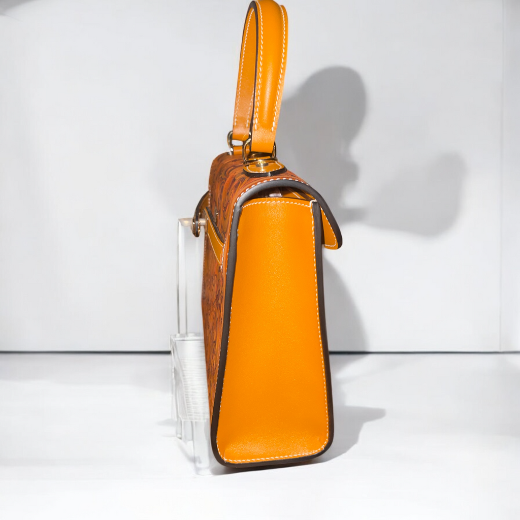 Sac Gabrielle orange – Vue de profil 