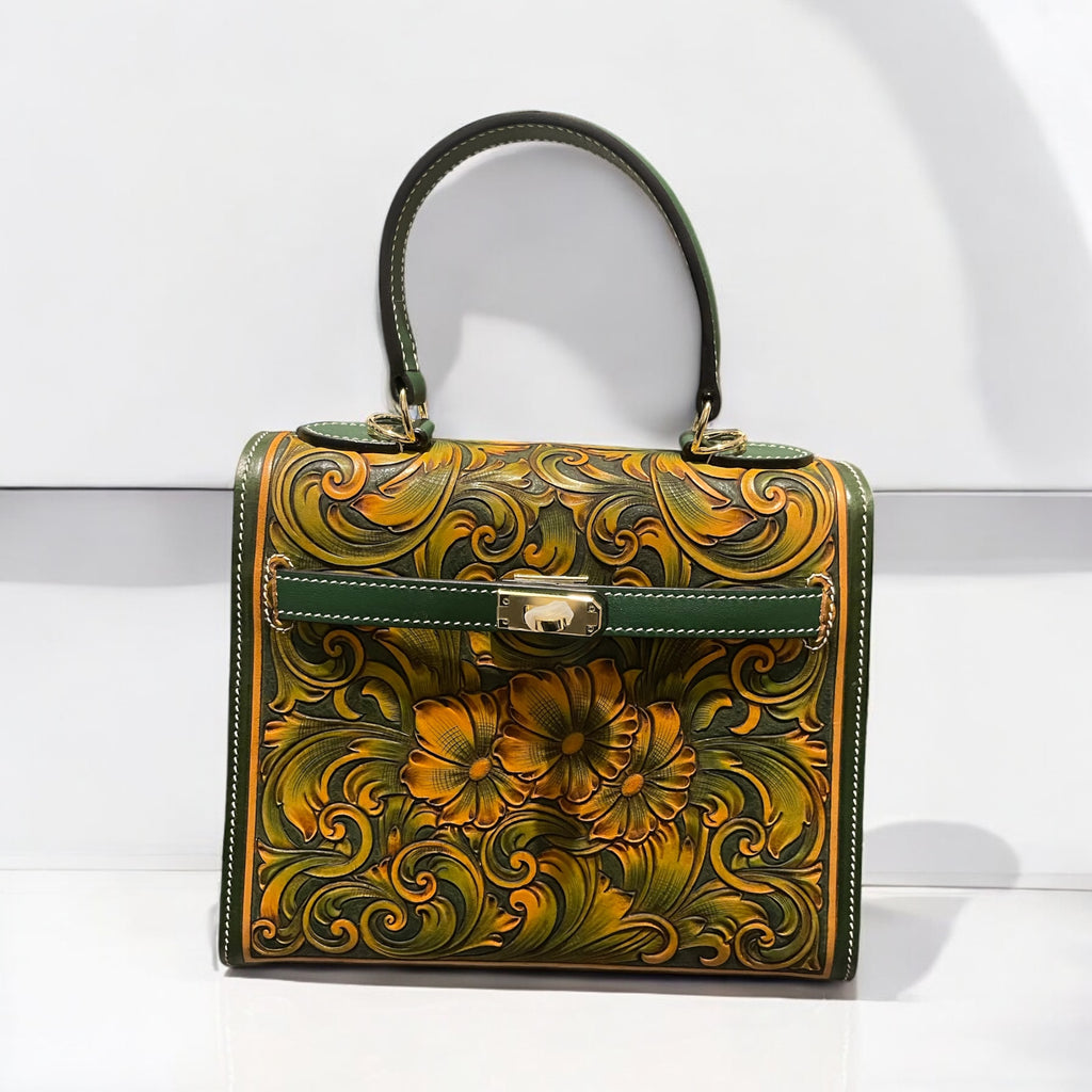  Sac Gabrielle vert  – Vue dos gravure intégral 