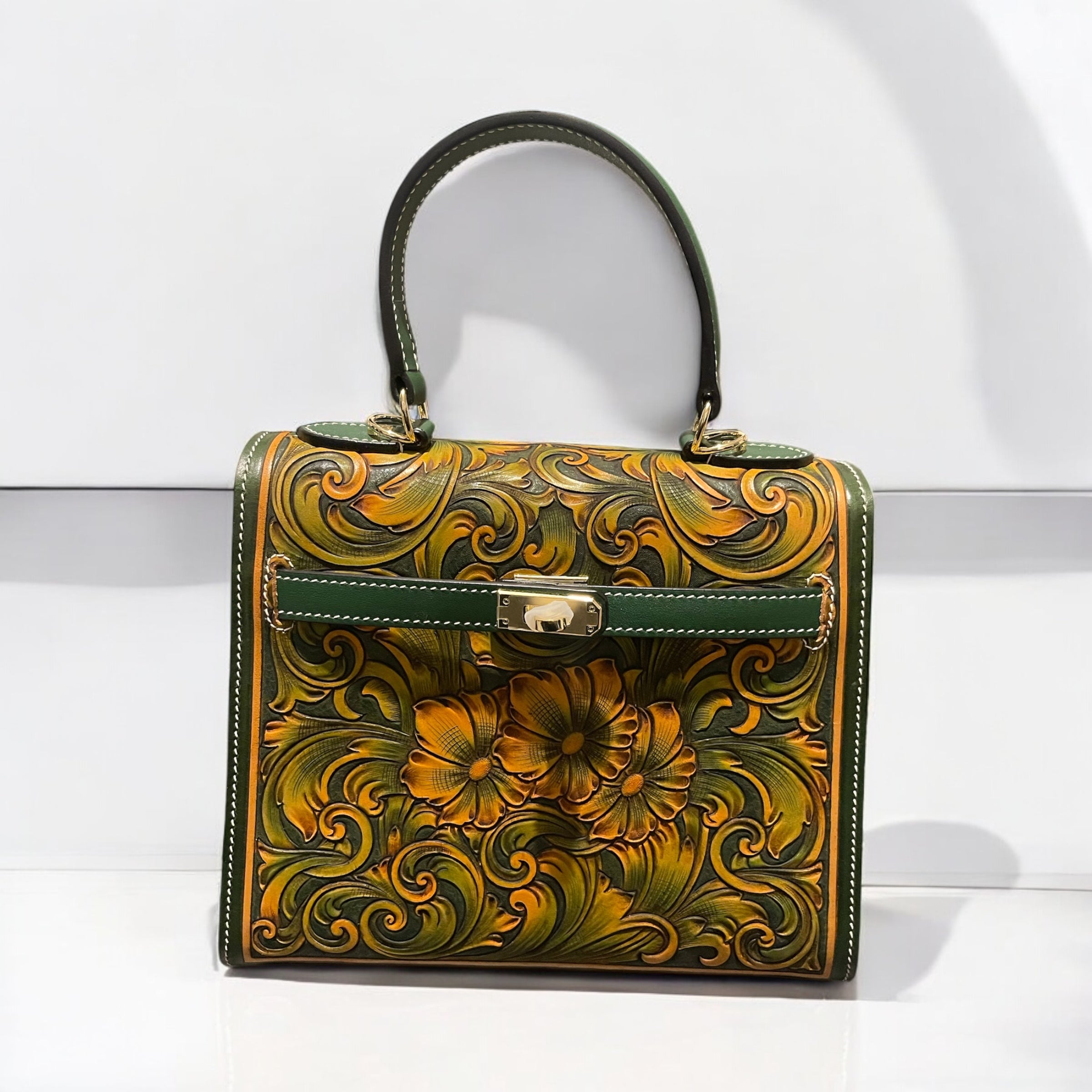  Sac Gabrielle vert  – Vue dos gravure intégral 